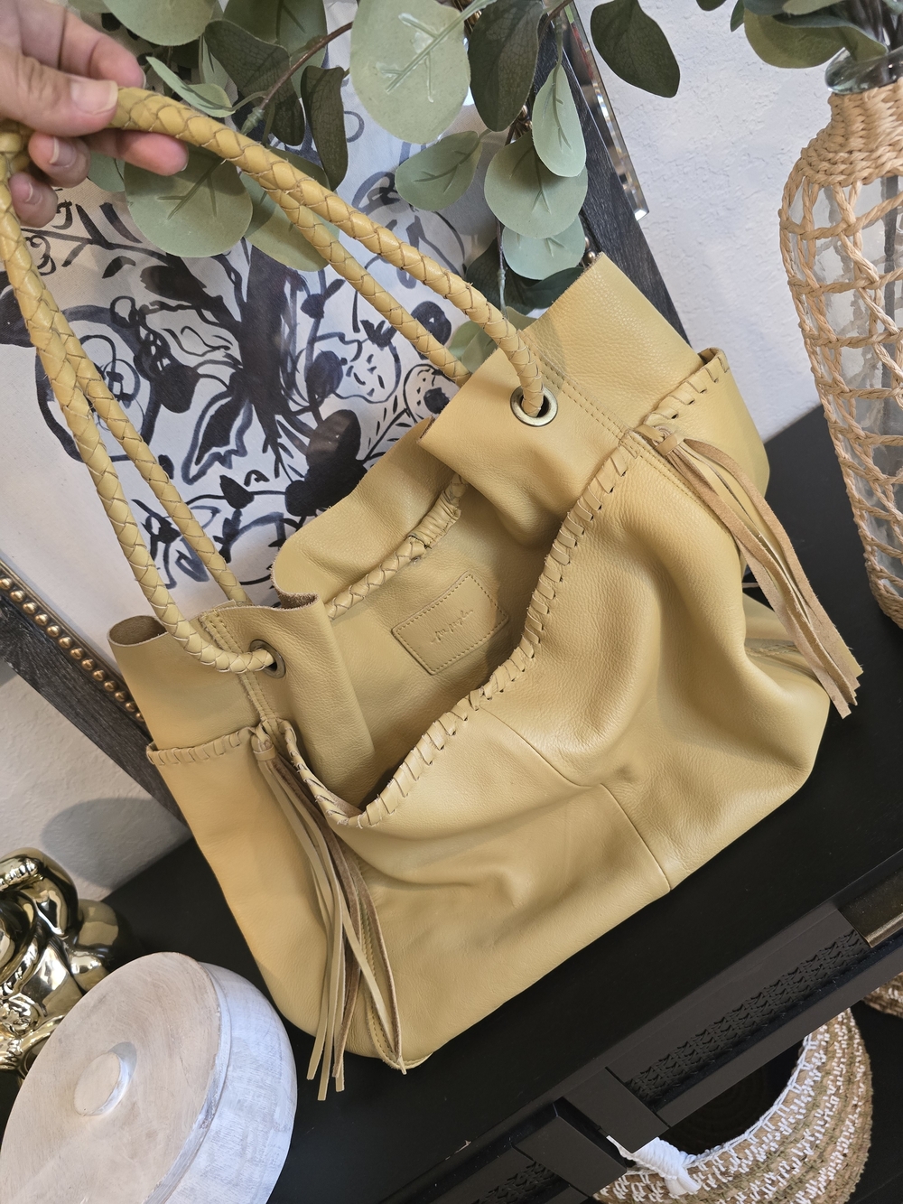 Free People Jolene genuine cow leather Slouchy Boho large tote shoulder bag